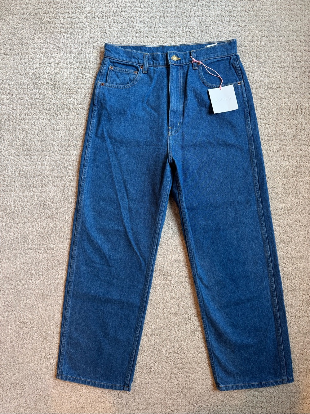 B SIDES Straight-Leg Jeans in Deep Blue Denim